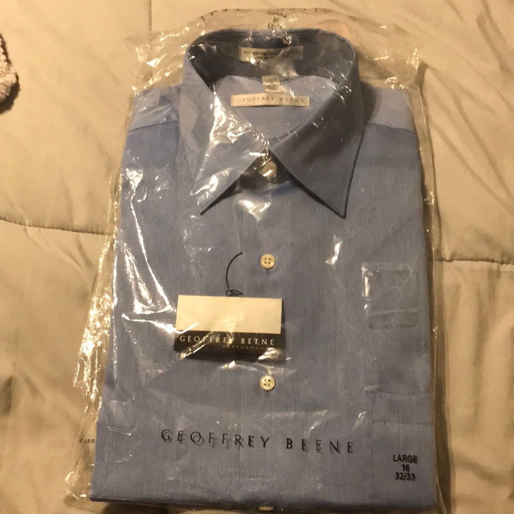 Geoffrey Beene blue mens shirt NWT